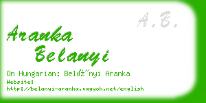 aranka belanyi business card